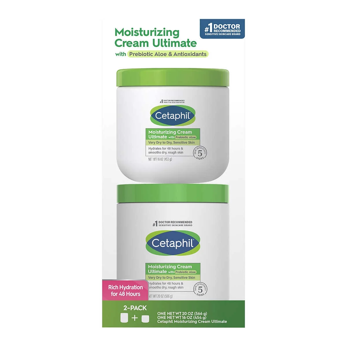 Cetaphil Moisturizing Cream Set of 2, 566g + 566g.